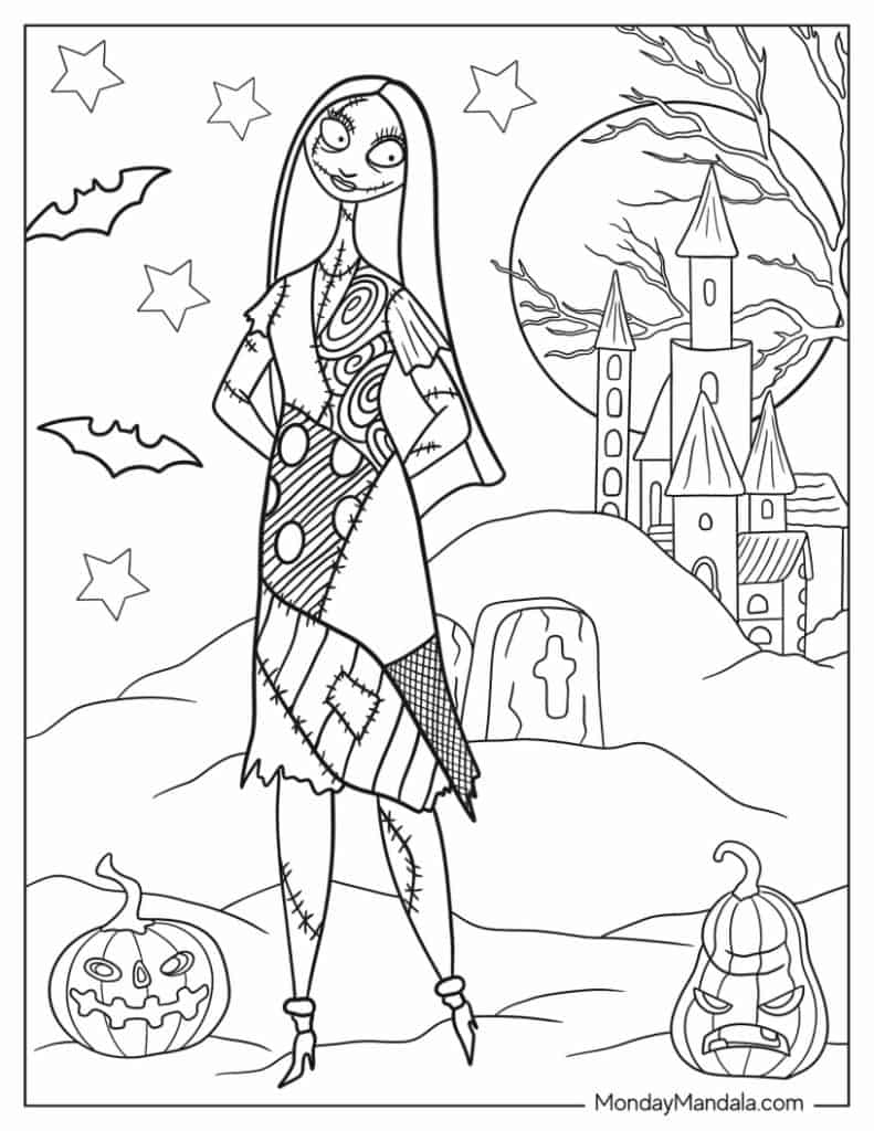 22 nightmare before christmas coloring pages (free pdfs)